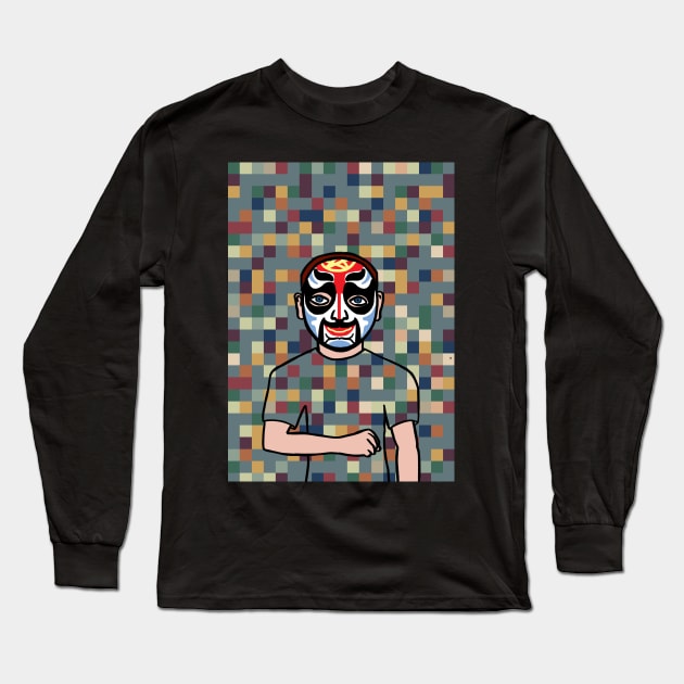 Explore NFT Character - MaleMask Pixel with Chinese Eyes on TeePublic Long Sleeve T-Shirt by Hashed Art